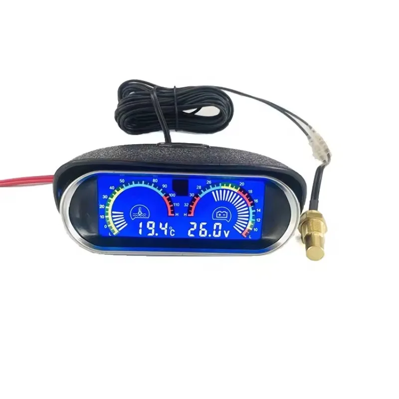 

universal 2 in 1 LCD Car Digital Water Temp Gauge Voltmeter auto motorcycle water temperature sensor 10mm 12V 24V Volt meter