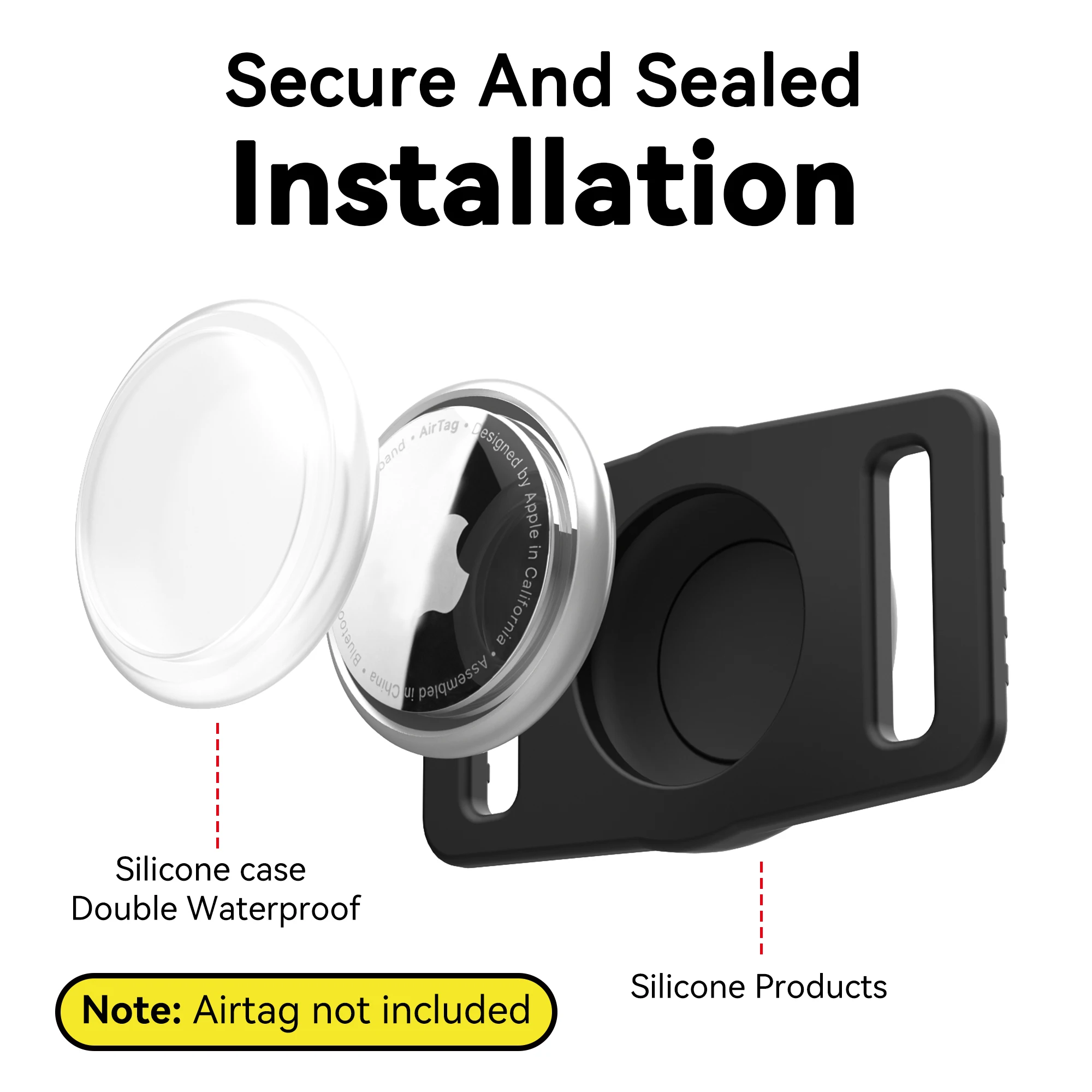Silicone Airtag Dog Collar Holder for Apple AirTag Case Waterproof cat Collar Holder Tear-Resista Air Tag Case GPS Tracker Cover