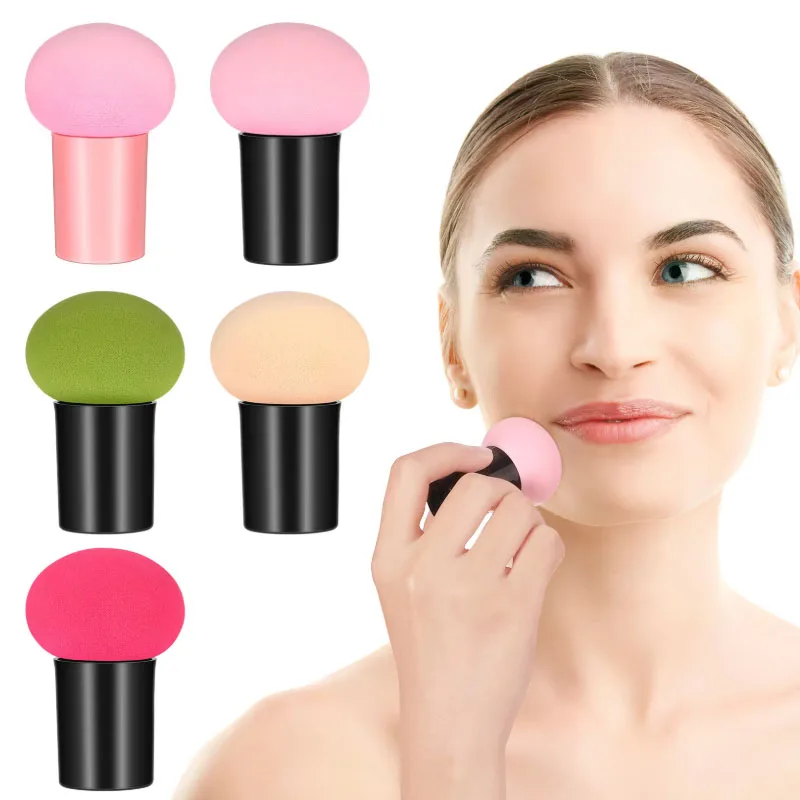 1/2/3pcs Color Mushroom Head Cosmetic Puff With Protective Cap Loose Powder Foundation Puff Air Cushion Sponge Makeup Egg Makeup