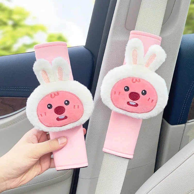 Cute Beaver peluche bambola di pezza cintura di sicurezza protezione della spalla Kawaii interni carino copertura protettiva morbida delle donne accessori per auto