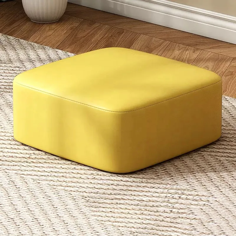 Chair Modern Cute Foot Stool Yellow Round Bedroom Portable Design Foot Stool Shoe Makeup Poggiapiedi Living Room Furnitures