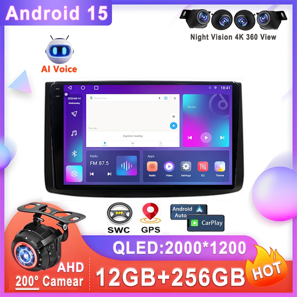 

Android 15 Car GPS For Chevrolet Aveo T250 2006 - 2012 For Nexia 1 2020 - 2022 Stereo Auto Radio Head Unit Multimedia Player DVD