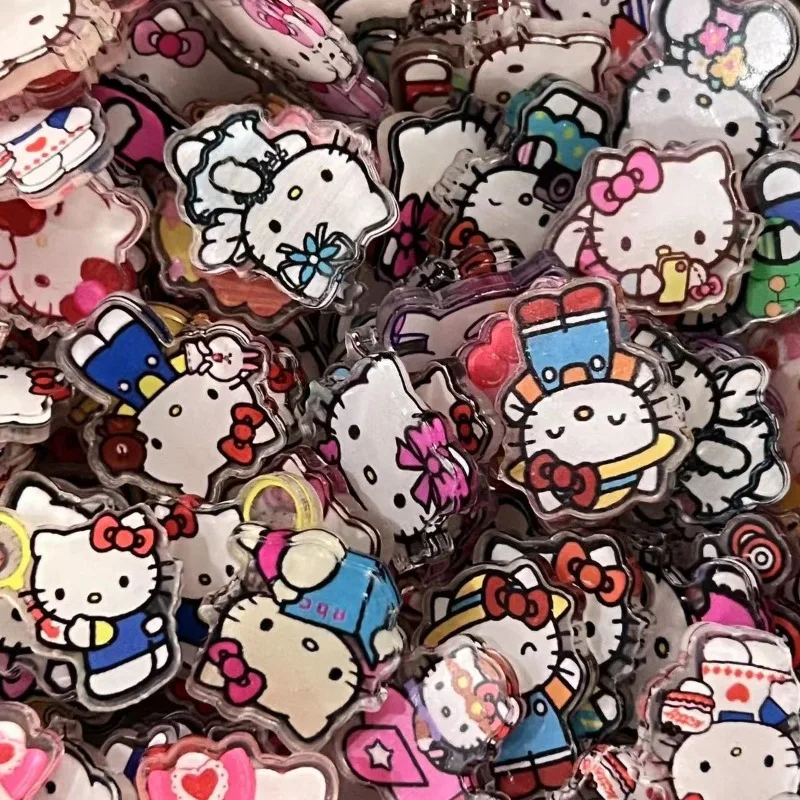 50-100pcs 2cm Sanrio Melody Hello Kitty Stitch Ruby Kuromi Chiikawa Anime Series Acrylic Pendant DIY Accessories Keychain Patch