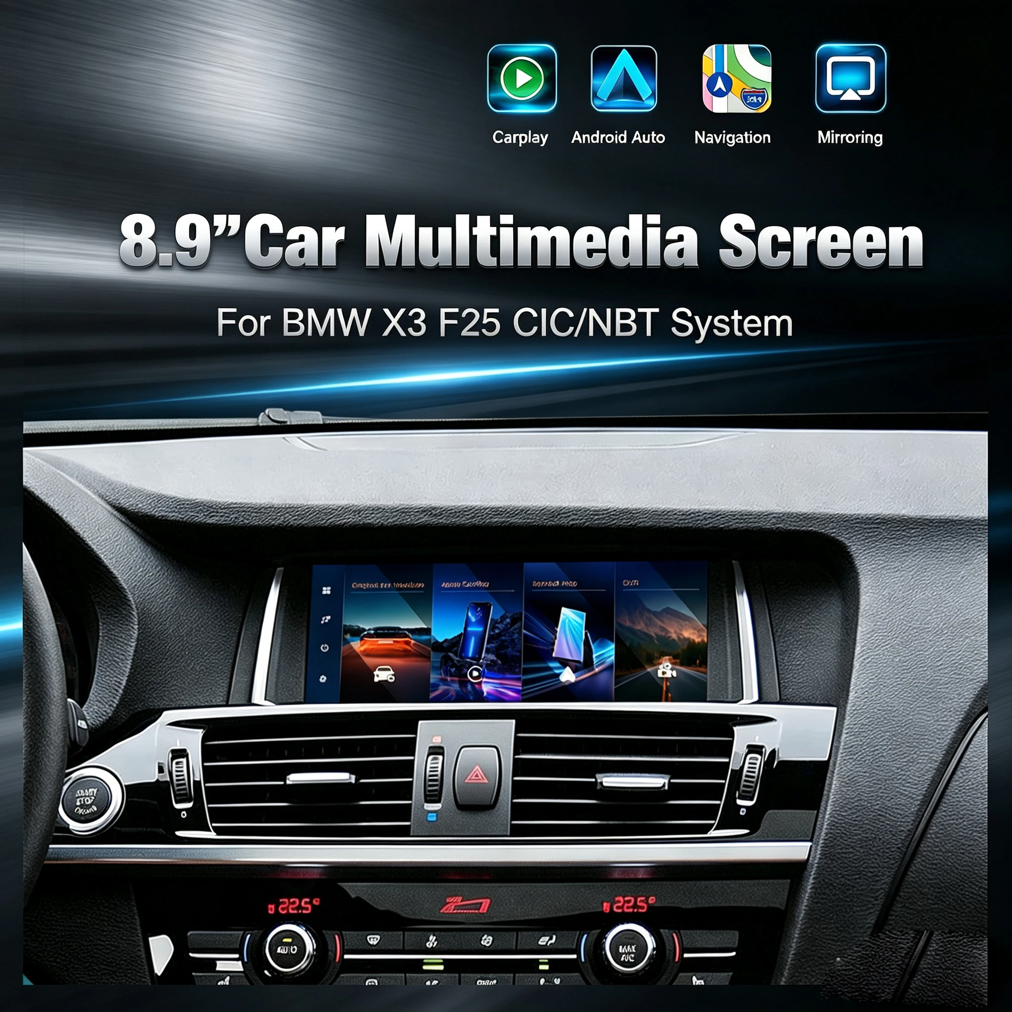Car Radio Linux System For Bmw X3 F25 X4 F26 2011-2017 Intelligent Android Wireless Carplay Auto Link Touch Screen CIC NBT
