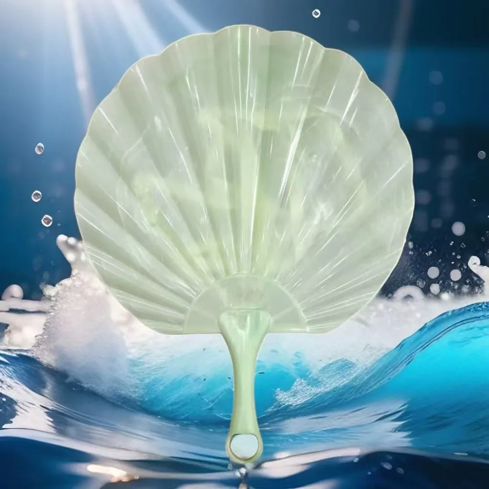 

10pcs Creative Plastic Portable Shell Fan Retro Gentle Wind Chinese Style Fan Integrated Handheld Fan Traditional Festival
