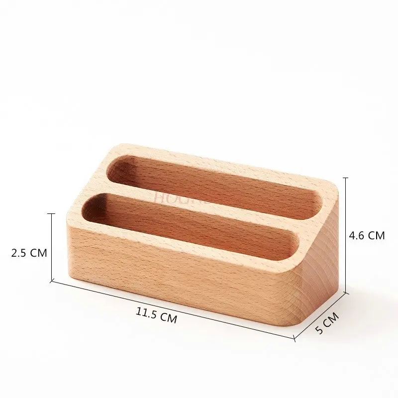 1 قطعة صندوق بطاقات عمل إبداعي من الخشب الصلب سطح المكتب مكتب أمامي حامل بطاقة عمل خشبية رف بطاقات الطاولة