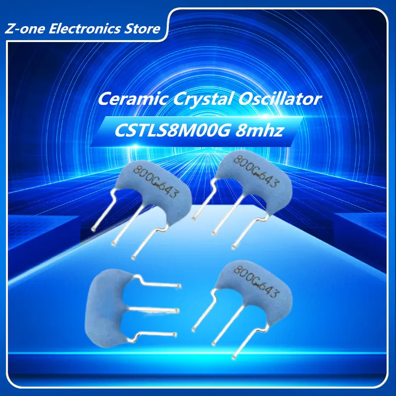 50PCS/ CSTLS8M00G53-BO 8MHZ Ceramic Crystal Oscillato CSTS0800MG03 8MHZ 8M 800G straight plug 3 feet