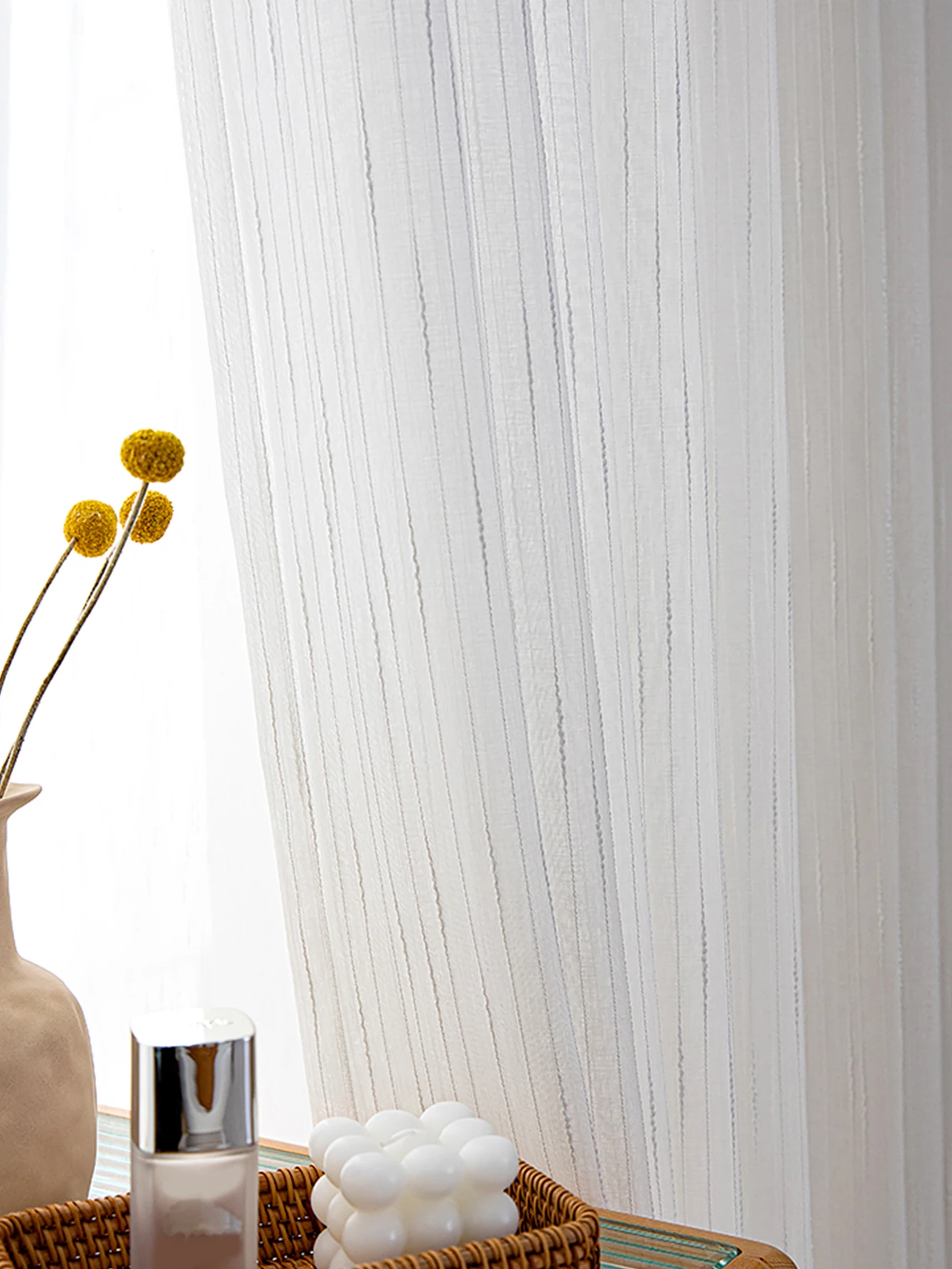 White various Size Living Room - Linen Curtain Eyelet recension och pris
