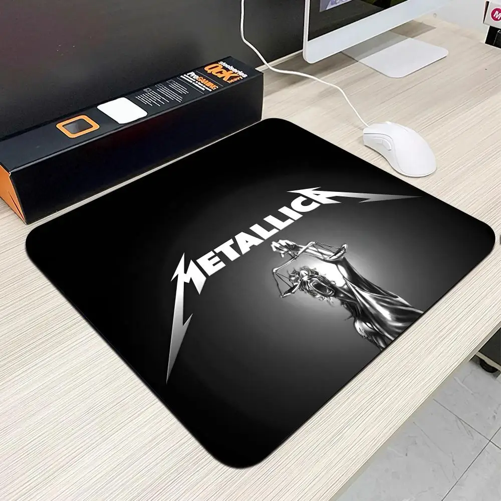 M-Metallicaes Mouse Pad Small Office Table Mats Computer Accessories Washable Non-slip Rubber with Precision Lock Edge