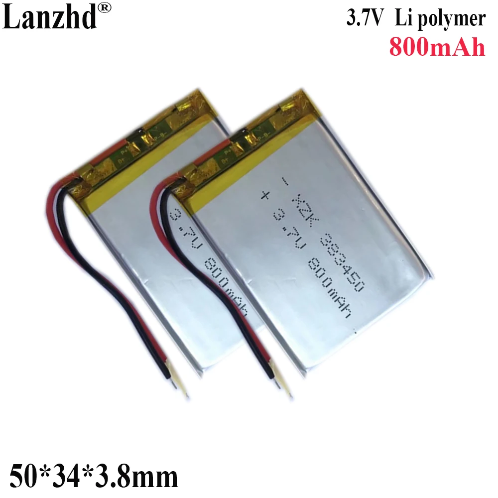 3.7V Li Polymer battery For Bluetooth digital car audio medical speaker smart Pet water steamer battery 650mAh 383450