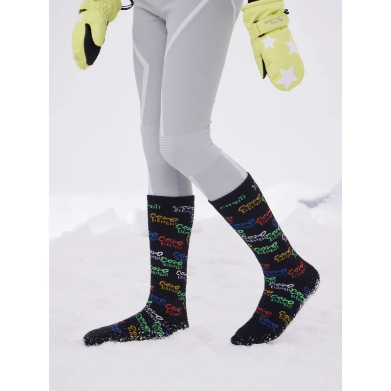 Coldelement 2025 Calzini termici da sci/snowboard per bambini in lana merino Calzini da neve lunghi al ginocchio - Antibatterico che assorbe l'umidità ​
