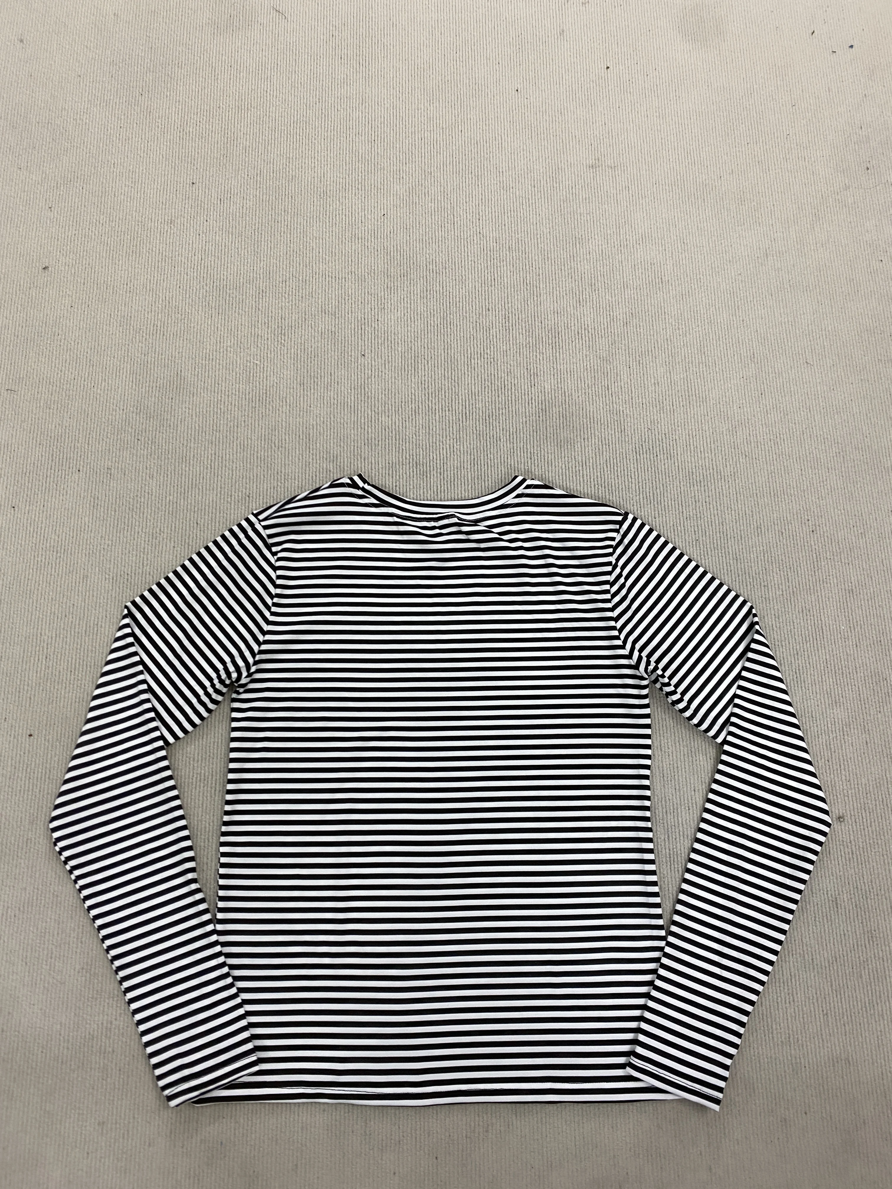 Retro-Streetstyle-T-Shirt mit Totenkopf-Muster, Streifenmuster und farblich abgestimmtem Design, Rundhalsausschnitt, lange Ärmel, Herbstmode, Neu. – Detail 8