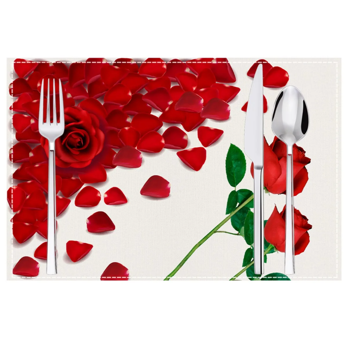 Valentijnsdag Placemat Rode Letter Bloemblaadje Tafel Placemats Decor Vakantie Verjaardag Bruiloft Keuken Placemat Thuis