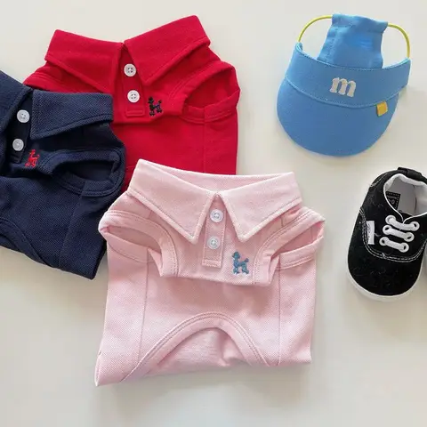 New Pet Dog Polo Shirt Dog Cool Clothes Soft Breathable Yorkie Chihuahua Puppy Clothes Dog Vest for Small Medium Dogs Costumes