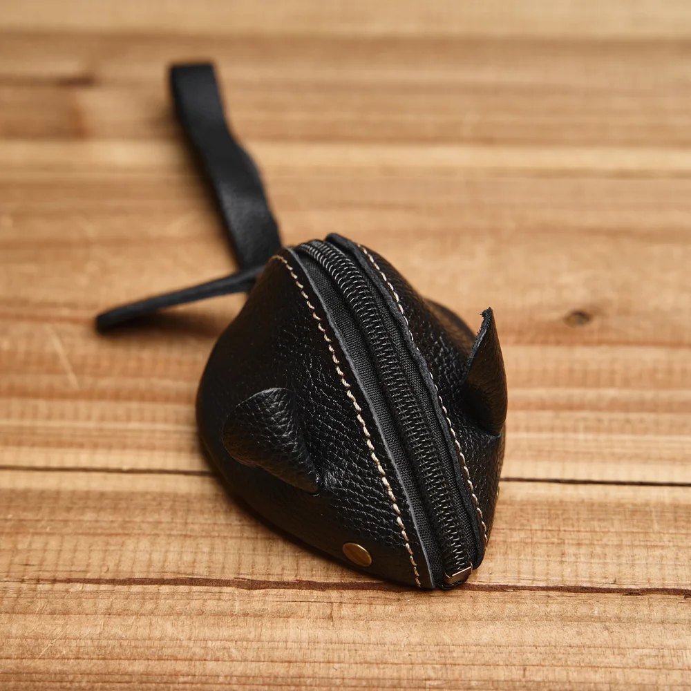 Vintage Mini Geldbörse Echtes Leder Kleine Geldbörse Männer Frauen Braun Mode Niedliche Maus Aufbewahrungstasche Trend Reißverschlusstasche NUPUGOO – Detail 23
