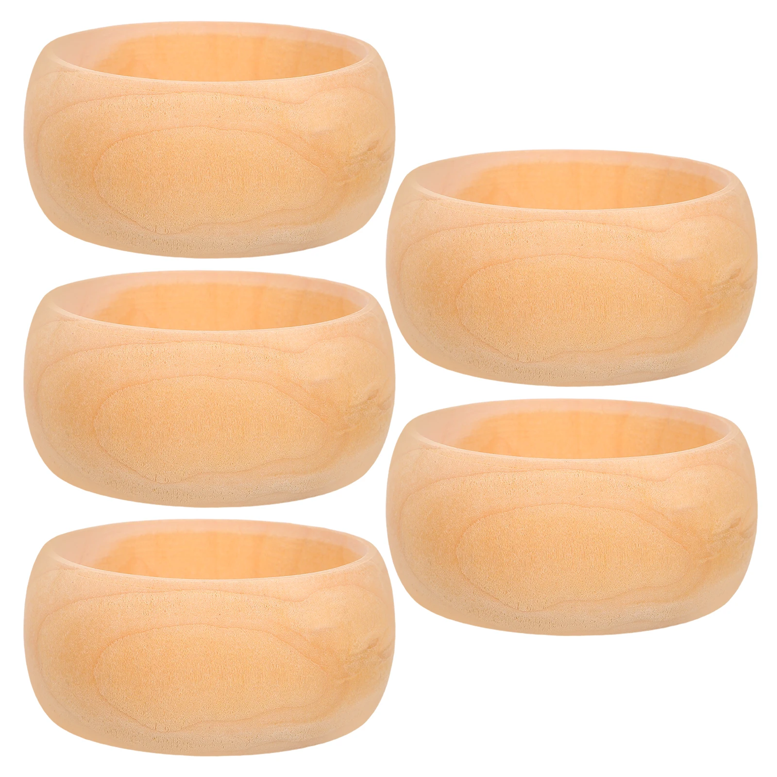 5 Pcs Wooden Bracelet Jewelry Mini Ring to Weave Bracelets for DIY Rings Craft Making Blanks Crafts Adults Child Natural