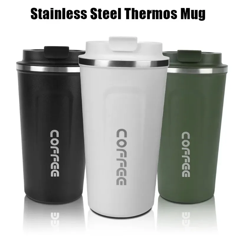 Car Thermos Coffee Cup Leak-proof Travel Insulation 380/510ML Food Grade Stainless Steel