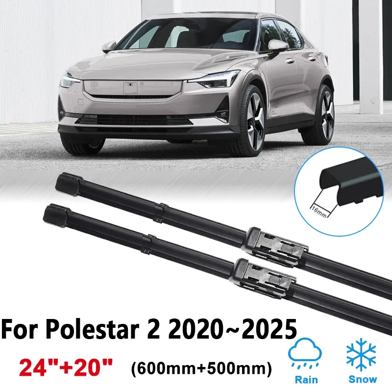 

24"+20" For Polestar 2 Wiper 2020 2021 2022 2023 2024 2025 Car Windshield Front Wipers Blades Brushes Cleaning Auto Accessories