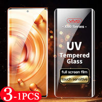 3/2/1Pcs protective film For vivo x90 x80 pro plus UV Glass For vivo S16 S15 S12 pro NEX 3 3S UV Tempered Glass screen protector