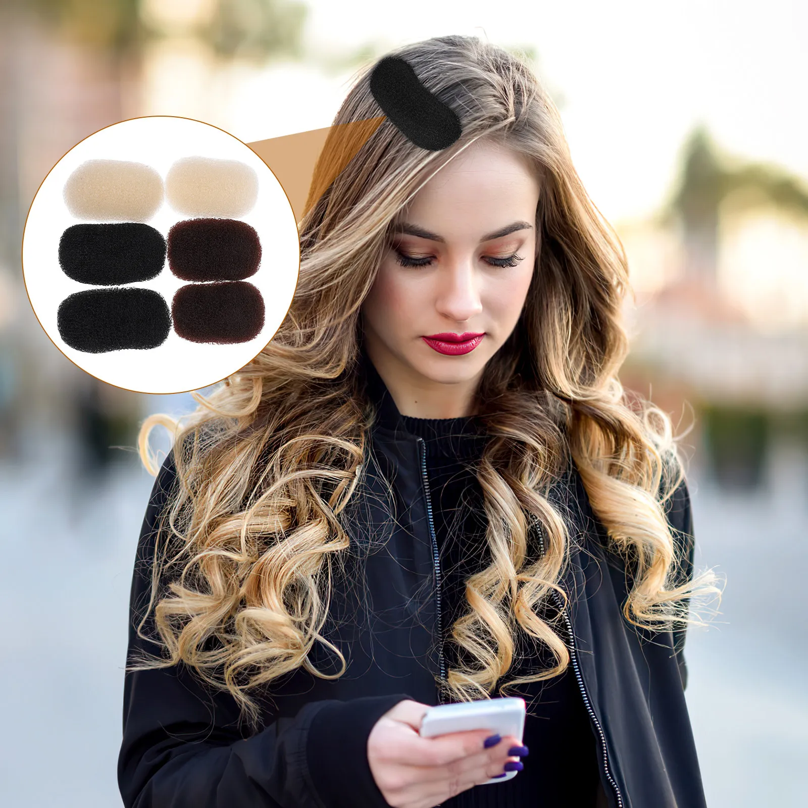 

Набор из 6 заколок для объема волос: нейлоновые шелковые заколки для девочек и женщин, аксессуары для укладки, удобные и прочные заколки-основы для придания объема волосам