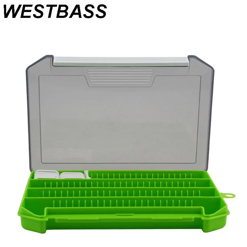 WESTBASS Removeable Inner Gribs Box Fishing Accessories Storage Trays Lures Hooks Organizer Fishing Tackle Boxes Holder Pesca