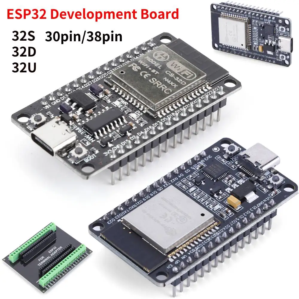 

Плата разработки ESP32 WiFi + Bluetooth со сверхнизким энергопотреблением, двухъядерный ESP-32S ESP32-32D/32U ESP 32 Плата расширения