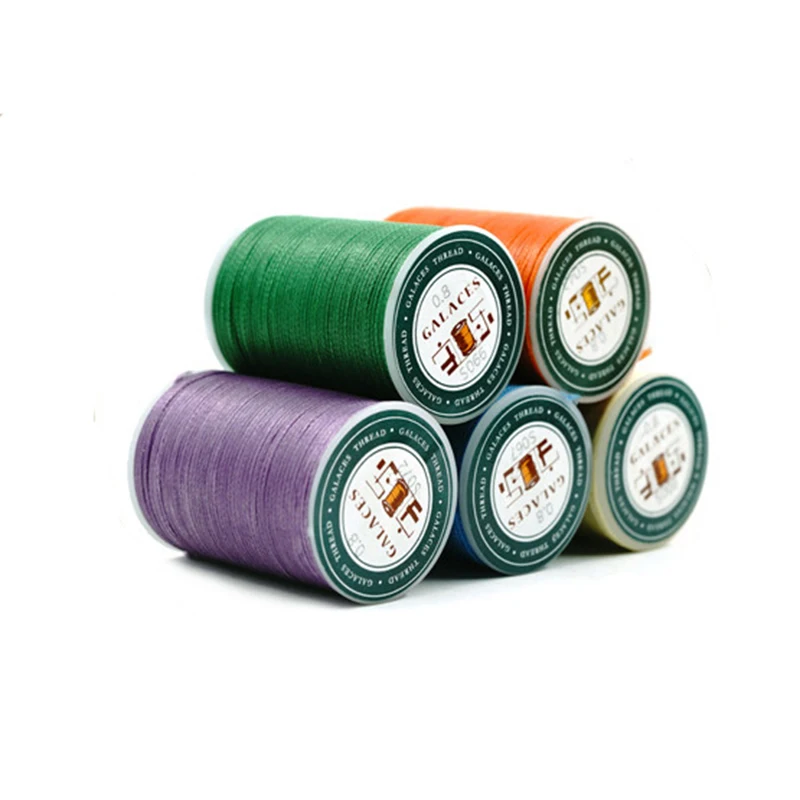 Flat Waxed Sewing Line, Thickness Waxed Thread for Leather Craft, Hand Stitching Thread, 0.8mm, 1.0mm