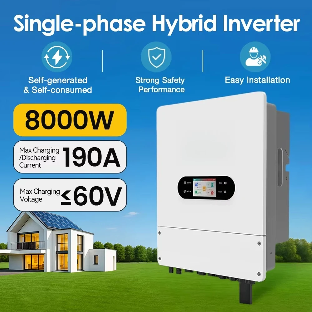 8kw Hybrid Solar Inverter 40-60V Dual Output Pure Sine Wave for Hybrid Solar System