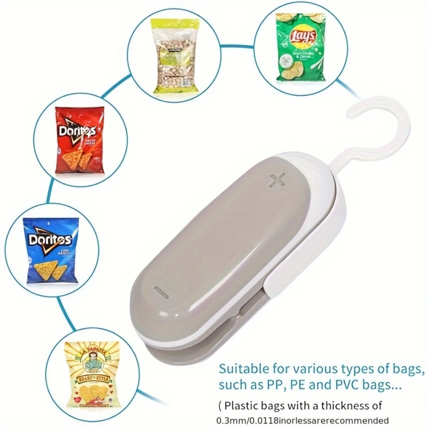 Mini Bag Sealing Machine - Portable 2-in-1 Handheld Sealer for Chip Bags, Plastic Bags, Food Storage