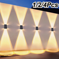 LED Solar Wall Lights Up and Down Lighting Solar Outdoor Light Waterproof IP65 Solar Fence Light for House Yard Garden Garage