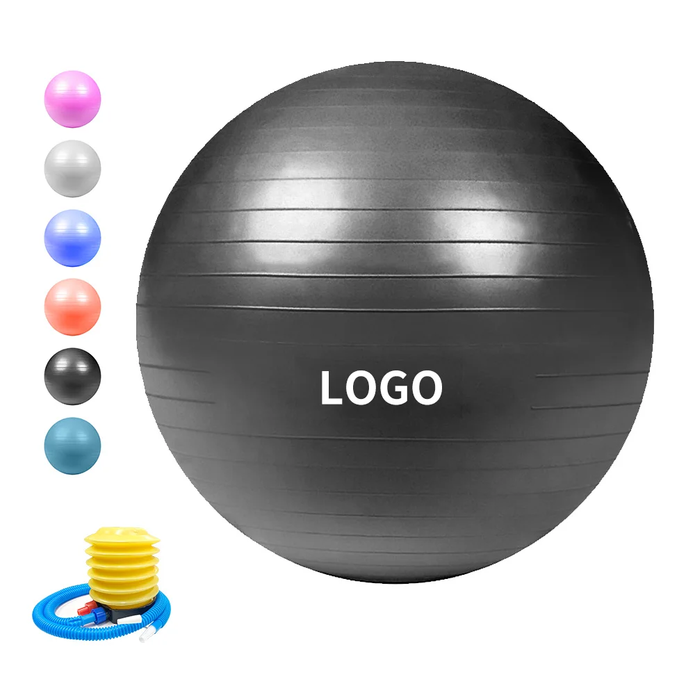 Custom Color Pvc Yoga Ball Fitness 55cm 65cm 75cm Sport Pilates Birthing Ball Training Workout Massage Gym Exercise Ball