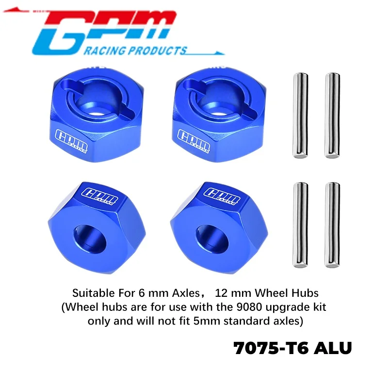 GPM TFR010 7075-T6 ALLOY FRONT AND REAR 12MM WHEEL HUB AXLE HOLE 6MM FOR TRAXXAS 1/10 FORD FIESTA ST RALLY / 1/8 JATO 4X4 / Ford