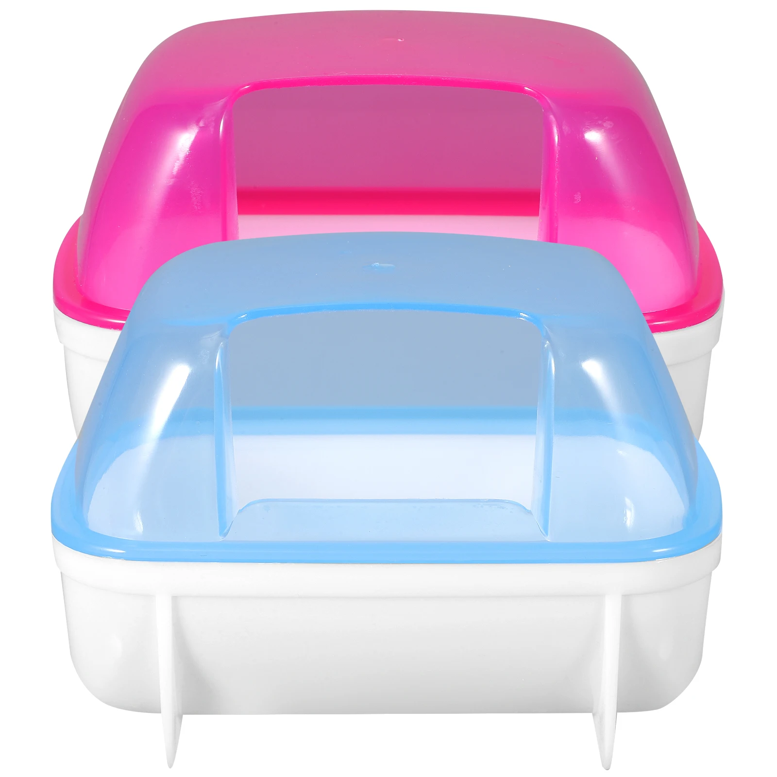 

2 Pcs Hamster Friendly Plastic Durable Portable Safe Cleaning Half Transparent Detachable
