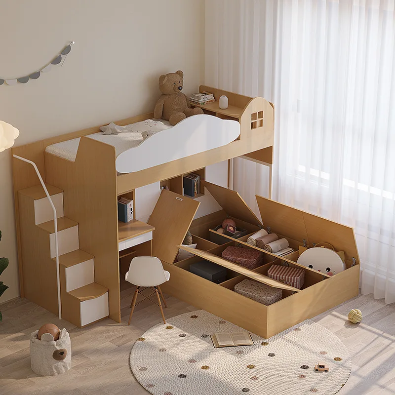 Cama alta e baixa tatami multifuncional, beliche que economiza espaço