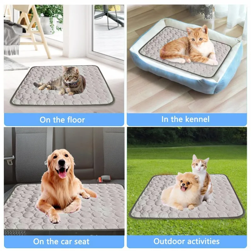 Summer Dog Cooling Mat Pet Dog Bed Mat Cat Dog Cooling Bed Pet Blanket Washable Dog Pad for Small Medium Large Dogs Accessories