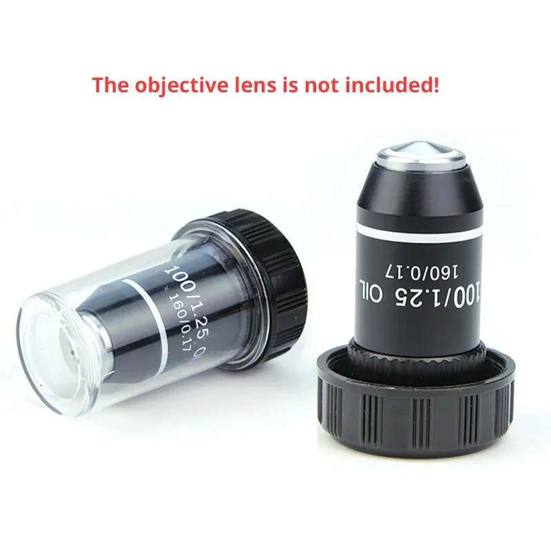 2pcs Microscope Objective Lenes Box Plastic Lens Protective Case with RMS Thread Dust Cover box