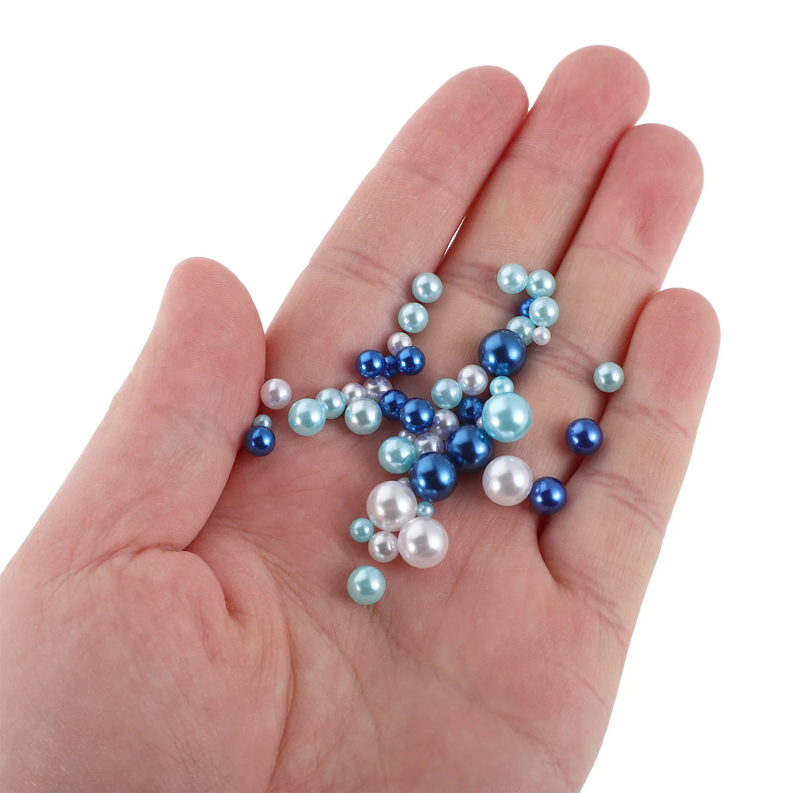 10 Bags Assorted Color ABS Faux Pearls No Hole Flatback Beads for DIY Jewelry Making Hair Braids Embroidery Vase Fillers
