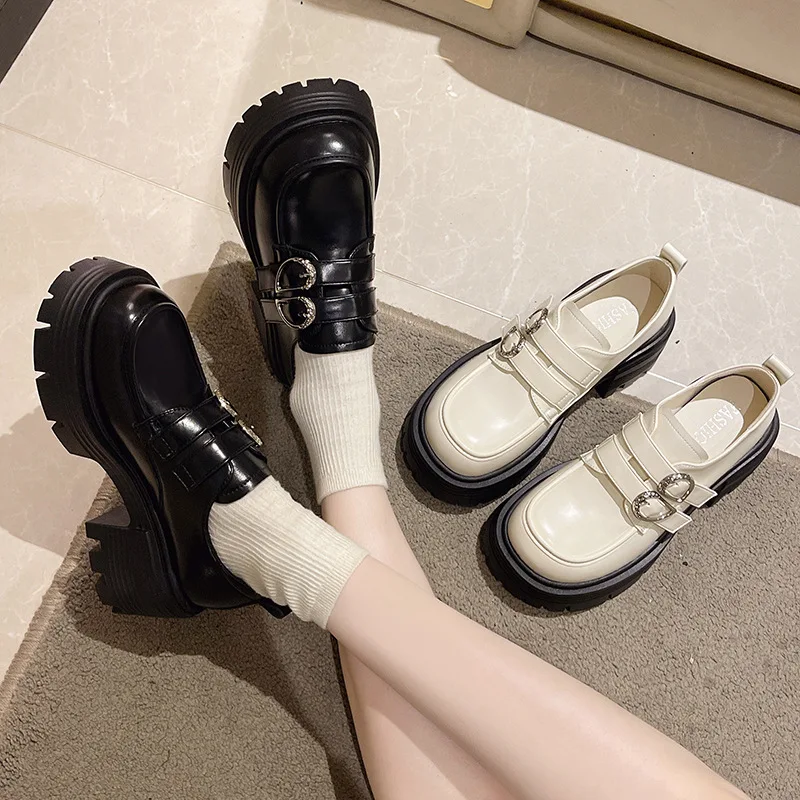 

Womens Derby Shoes Clogs Platform Slip-on Soft Casual Female Sneakers Round Toe All-Match Loafers With Fur Flats Leather Summer