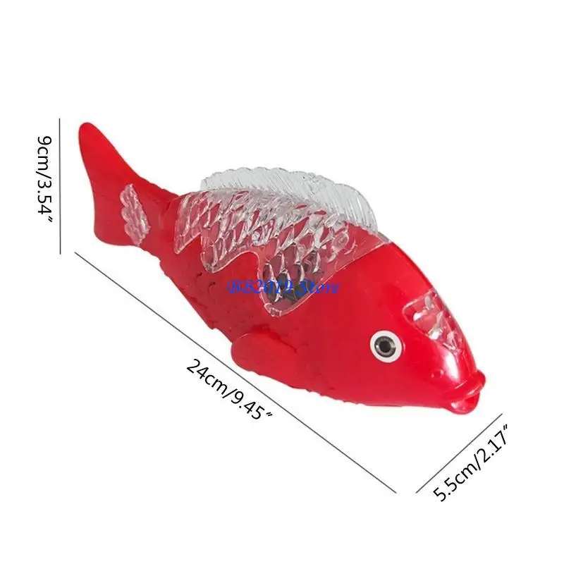 Q0KB Electronic Fish Led Dancing Fish Toy for w/ Flashing Light Stage Props Outdoor Indoor Summer for Play Toy Glow at Dark K