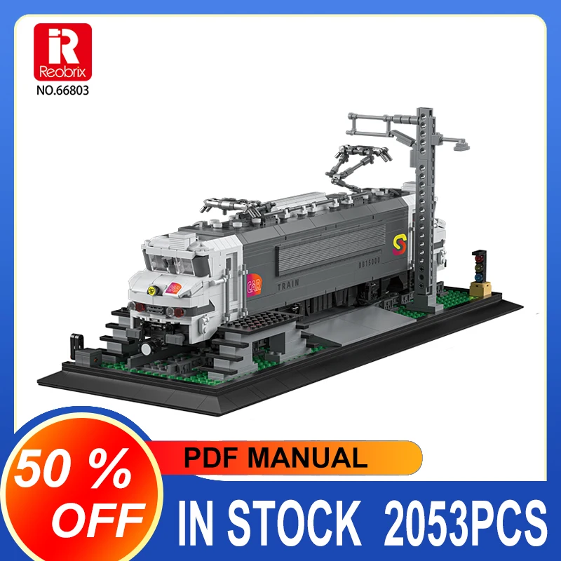 

REOBRIX 66803 MOC Mainline Electric Locomotive Train Building Blocks Bricks Assembling Model DIY Toys for Boys Birthday