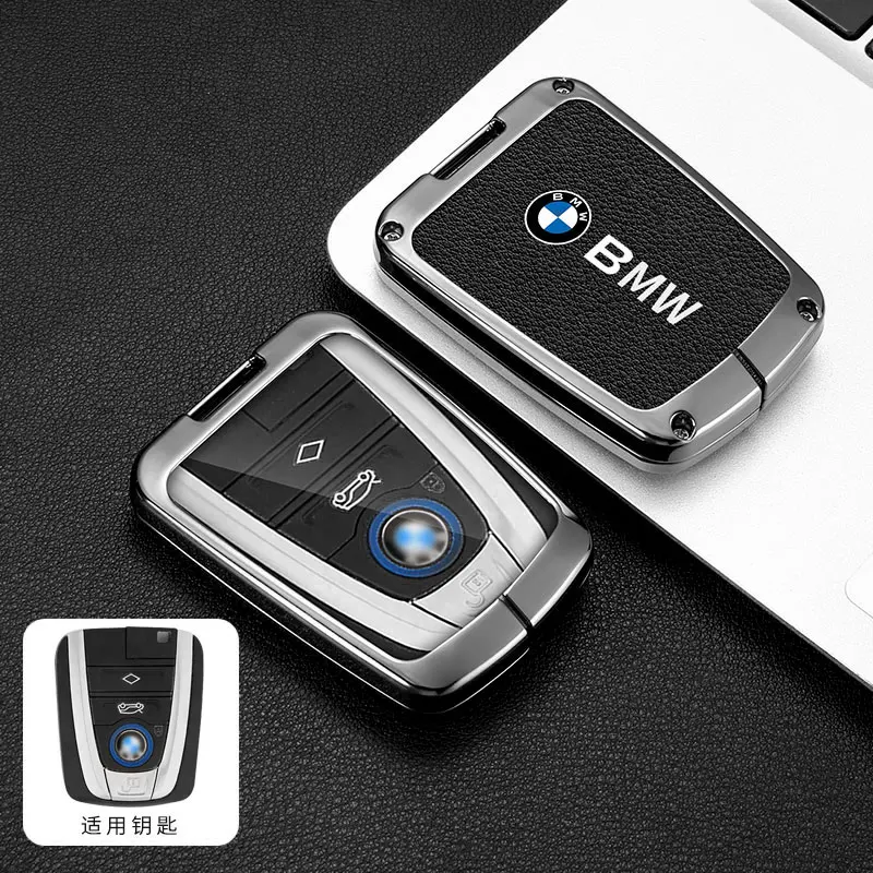 Zinc Alloy Leather Car Smart Renmote Key Case Cover Protection Holder Shell For BMW I3 I8 Series Keyless Keychain Accessories view 3