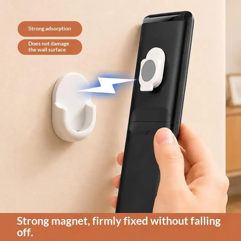 2Pcs Strong Magnetic Remote Control Holder Wall Mount TV Remote Wall Mount Holder Hook Fan Remote Holder Magnetic Hooks