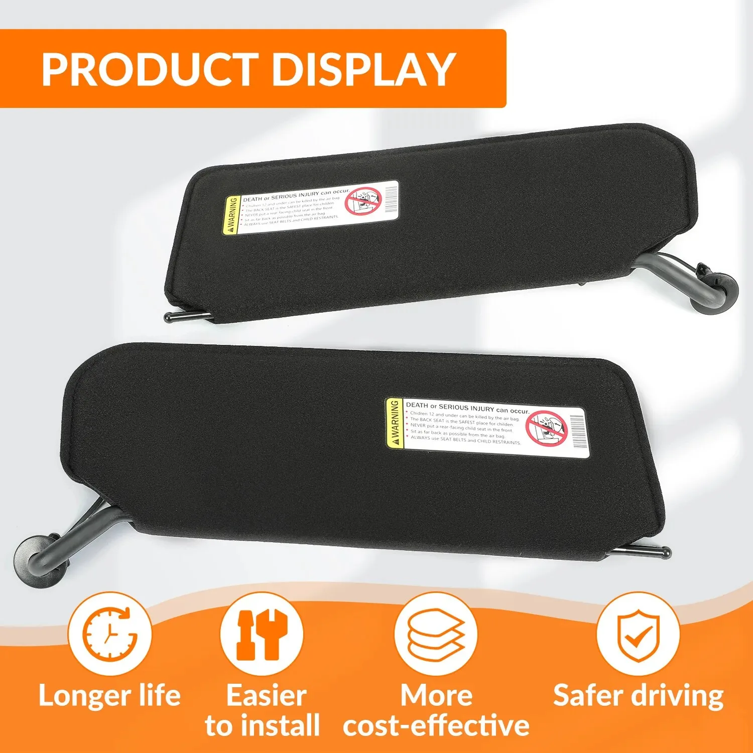 For Chevy Corvette C5 1997-2004 Sunvisors With Vanity Mirror Pair With Front Sunshade Panel Car Sun Visors 10442033 10442034