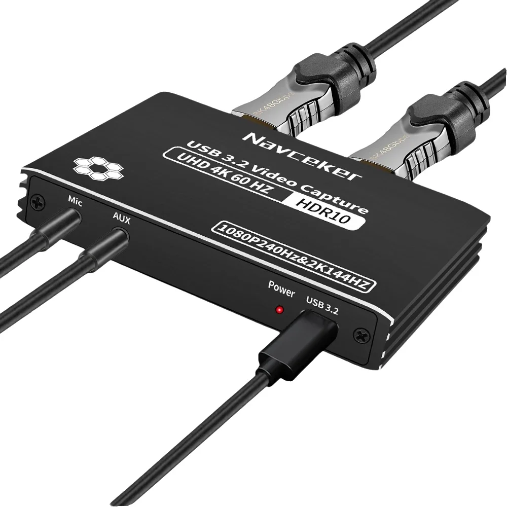Karta przechwytująca wideo Navceker 4K 60fps 1080P 240fps HDMI Bypass HDCP HDTV Kamera z USB 3.2 PC Nagrywarka do transmisji na żywo — zdjęcie produktu 7