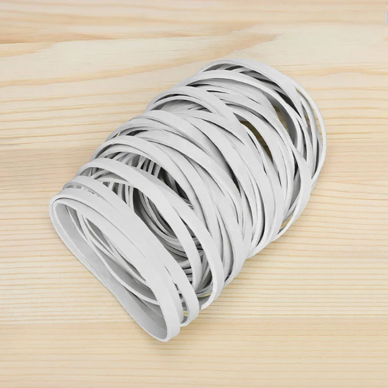 50/100Pcs White Rubber Elastic Bands Heavy Duty Thick Wide Strong Rubber Bands Diameter 15-60mm