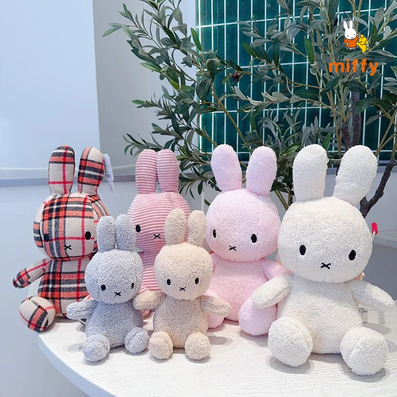 Kawaii Miffy Plush Doll Multiple Styles Creative Cartoon Stuffed Toy Dopamine Cuddly Home Decoration Anime Accessories Girl Gift