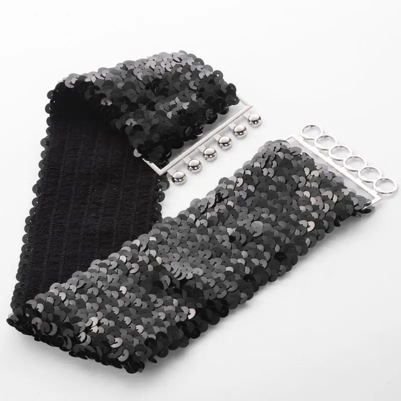 31BB Cowboy Bling Full Sequins Elastic Belt Eye-Catching Belt for Adult