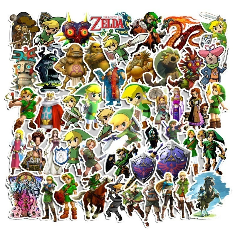 50pcs The Legend of Zelda Graffiti Sticker Water Cup Luggage Laptop Mobile Phone Skateboard Stationery Decorative Sticker