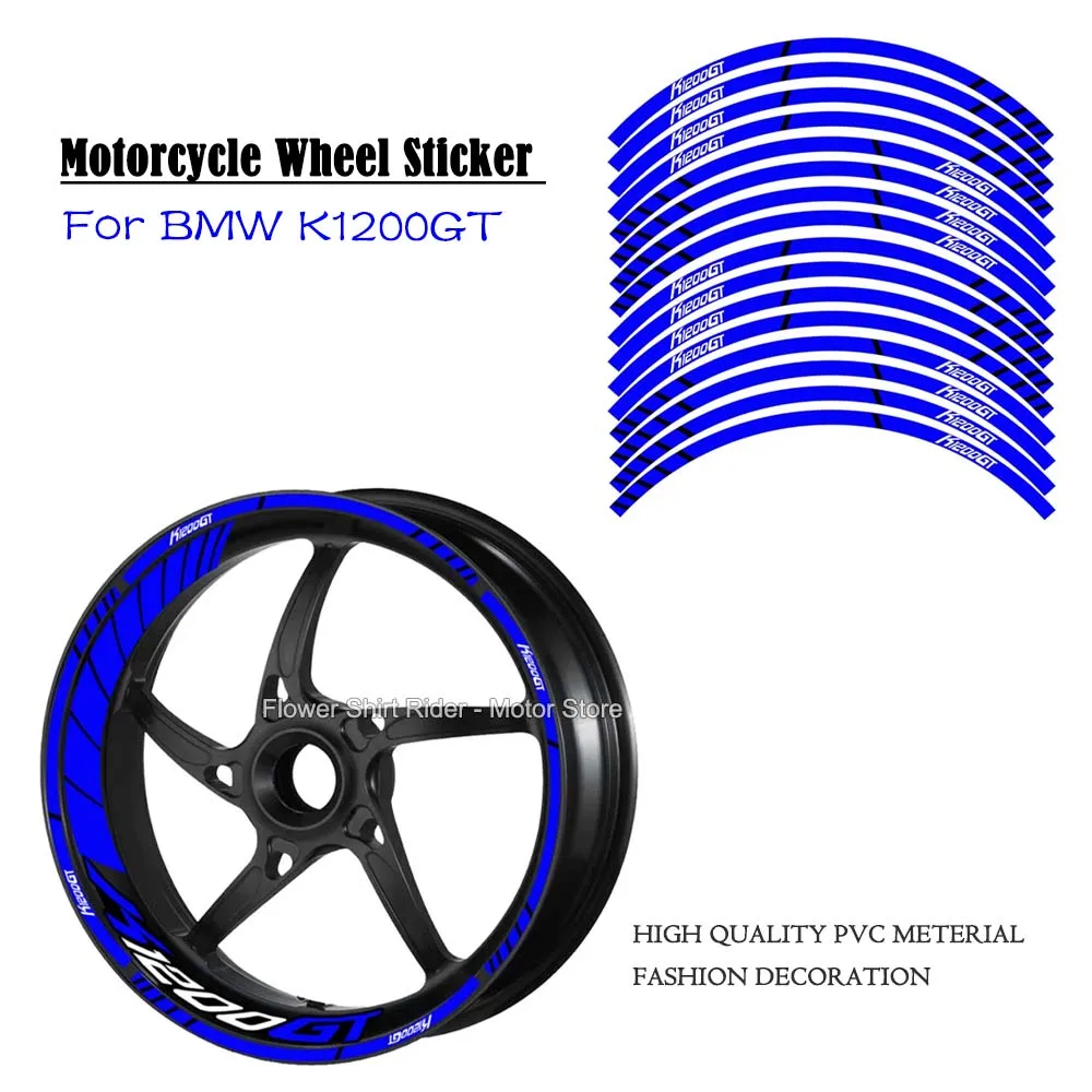 

Motorcycle Wheel Sticker Waterproof Hub Decal Rim Stripe Tape 17" inch for BMW K1200GT