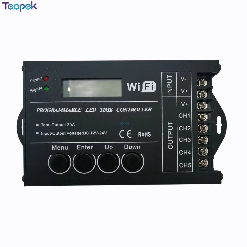 TC421 Led Wifi Time Controller DC12-24V Programmable RGB Single Color cct Led Controller Via Phone APP and PC Client
